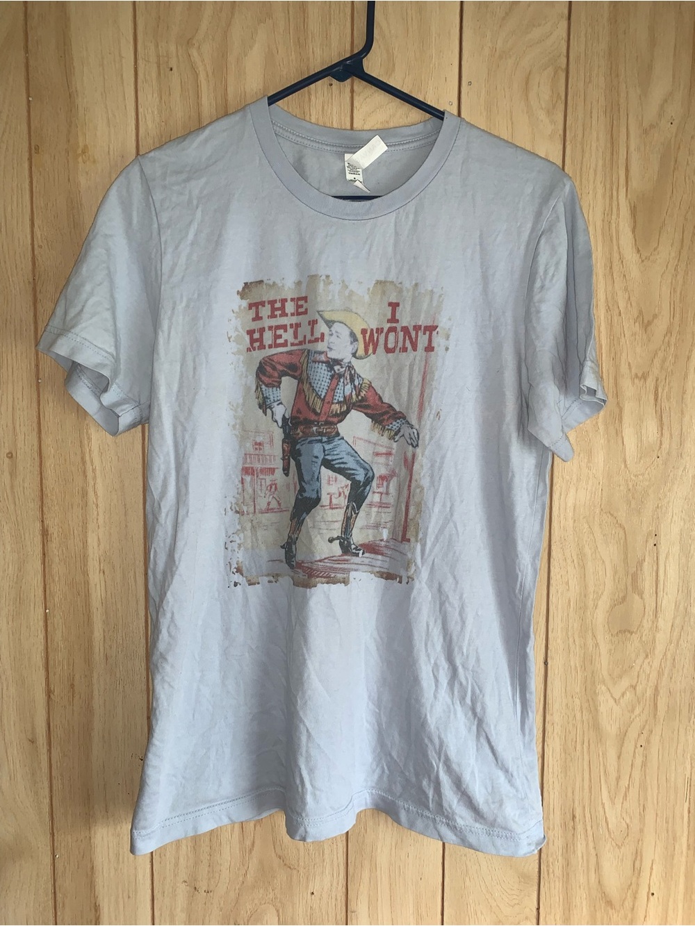 Light Blue Short Sleeve Graphic Tee - Women's Casual Crewneck